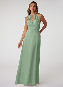 Azazie Fifi At-home Try On Dresses Matcha A-Line Strapless Chiffon Convertible Dress image2