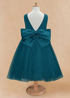 Azazie Sarina Final Sale Black A-Line Bow Tulle Dress image7
