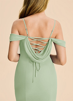Azazie Nira Junior Dusty Sage Mermaid Ruched Chiffon Dress image7