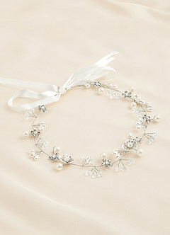 front Pearl And Crystal Floral Headband