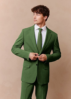 front James Olive Structured Stretch Suit