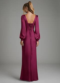 Azazie Brianna Brautjungfernkleider Meerjungfrau-Linie Korsett Stretch-Satin Kleid Rote Pflaume image7