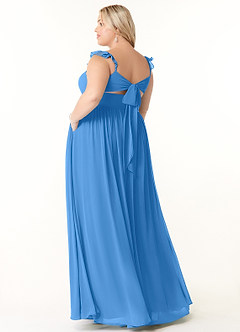 Azazie Metz Bridesmaid Dresses Blue Jay A-Line Sweetheart Ruched Chiffon Dress image10