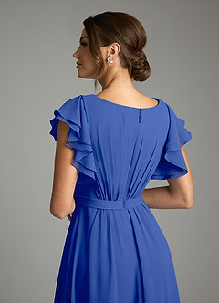 Azazie Daphne Modest Bridesmaid Dresses A-Line Ruffled Chiffon Floor-Length Dress image6