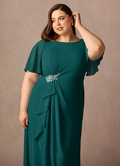 Azazie Rain Mother of the Bride Dresses Peacock Sheath Beaded Chiffon Dress image12