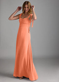 Azazie Lizet Vestidos de damas de honor Vestido de Atardecer de Gasa de Corte en A con Escote de Corazón image1