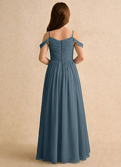 Azazie Chelo Girls Formal Abiti da Ragazza di Fiori Abito A-Line in Chiffon Plissettato Crepuscolo image2