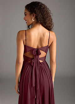 Azazie Zeya Bridesmaid Dresses Cabernet A-Line Pleated Mesh Dress image8