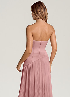Azazie Tierney Brautjungfernkleider Wandelbar A-Linie Schulterfrei Chiffon Kleid Altrosa image5