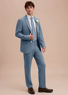 front Ethan Dusty Blue Refined Weave Suit