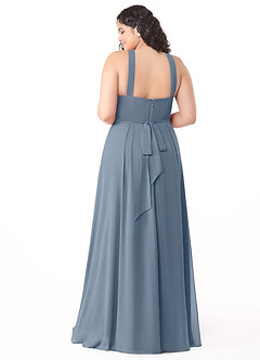 Azazie Dixie Robes de demoiselle d'honneur Robe Trapèze en Mousseline de soie Dos nu plissé Violet Crépusculaire image10