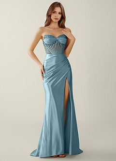 Willa Dusty Blue Sweetheart Neckline Corset Mermaid Prom Dress image3