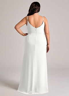 Azazie Deandra Bridesmaid Dresses White Mermaid Pleated Chiffon Dress image8
