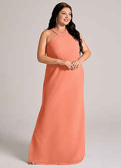 Azazie Doretta Bridesmaid Dresses Sunset Mermaid Pleated Chiffon Dress image10