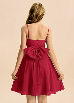Azazie Bear Junior Scarlet A-Line Pleated Chiffon Dress image2