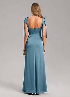 Azazie Frostine Bridesmaid Dresses Bermuda A-Line Bow Stretch Satin Dress image8