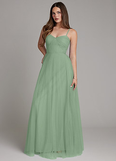 Azazie Teagan Bridesmaid Dresses Matcha A-Line Sweetheart Neckline Tulle Dress image4
