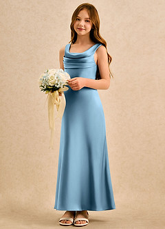 Azazie Raspberry Girls Formal Flower Girl Klänningar Klä A-Line i Stretch Satin Plisserad image1