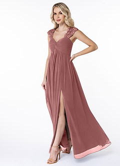 Azazie Basset Bridesmaid Dresses A-Line Sweetheart Neckline Chiffon Floor-Length Dress image4