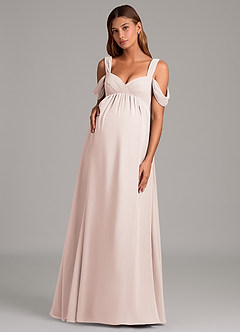 Azazie Rhea Maternity Bridesmaid Dresses A-Line Pleated Chiffon Floor-Length Dress image1