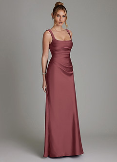 Azazie Agustina Bridesmaid Dresses Merlot Mermaid Corset Stretch Satin Dress image4