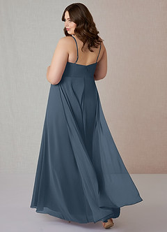 Azazie Emerald Robes de demoiselle d'honneur Robe Trapèze en Mousseline de soie Volant Neptune image8