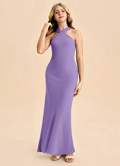 Azazie Doretta Junior Robe Fourreau en Mousseline de soie Plissée Tahiti image3