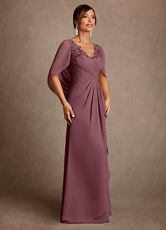 Azazie Santa Clara Mother of the Bride Dresses Sangria A-Line Lace Dress image3