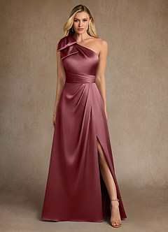 Azazie Easton Mother of the Bride Dresses Desert Rose A-Line One Shoulder Stretch Satin Dress image1