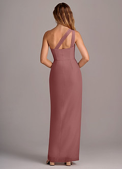 Azazie Tatianna Jurken voor bruidsmeisjes Jurk van Chiffon met Kolom One-Shoulder Woestijnroos image2