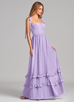 Azazie Anastacia Bridesmaid Dresses Lilac A-Line Sweetheart Neckline Chiffon Dress image3