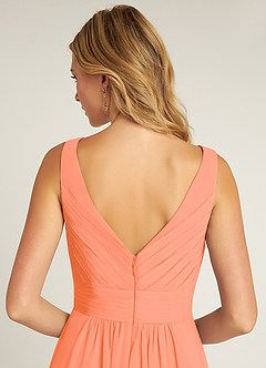 Azazie Pierrette Bridesmaid Dresses Sunset A-Line Pleated Chiffon Dress image6
