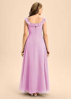 Azazie Callie Junior Candy Pink A-Line Ruched Chiffon Dress image2