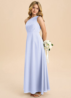 Azazie Phaedra Junior Vestido de Lavanda de Gasa de Corte en A con Plisado image1