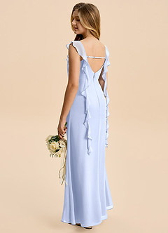 Azazie Cindy Junior Ice A-Line Ruched Chiffon Dress image2