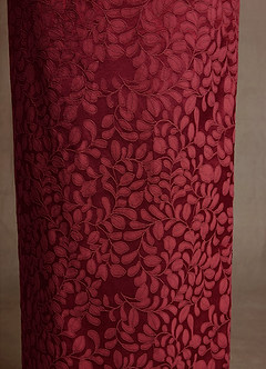 Azazie Atkins Mother of the Bride Dresses Cabernet Franc Column Off the Shoulder Floral Jacquard Dress image7