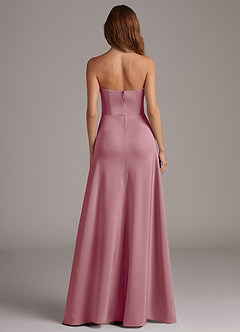 Azazie Wren Bridesmaid Dresses Vintage Mauve A-Line Strapless Stretch Satin Convertible Dress image5