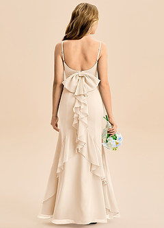 Azazie Lioren Junior Robe Sirène en Mousseline de soie Arc Albâtre Blanc image5