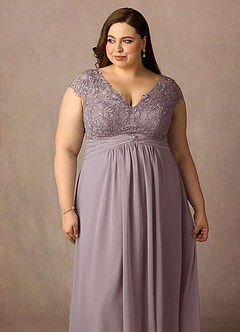 Azazie Irmeli Mother of the Bride Dresses Dusk A-Line Lace Chiffon Dress image13