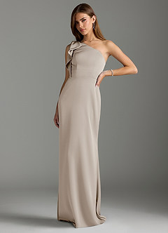 Azazie Rinna Bridesmaid Dresses Frost Mermaid Ruched Stretch Satin Dress image4
