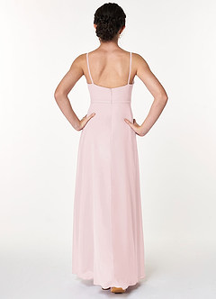 Azazie Naeem Junior Blushing Pink A-Line Ruched Chiffon Dress image2