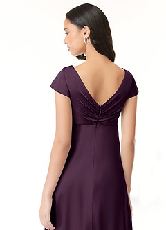 Azazie Allessia Maternity Bridesmaid Dresses A-Line Pleated Stretch Satin Floor-Length Dress image13
