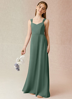 Azazie Denice Junior Sea Moss A-Line Chiffon Dress image1