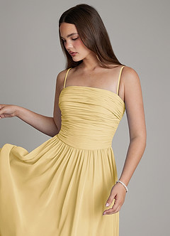 Azazie Andreina Bridesmaid Dresses Butter A-Line Pleated Chiffon Dress image2