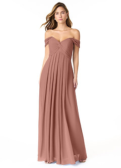 Azazie Kaitlynn Bridesmaid Dresses Cedar Rose Empire Ruched Chiffon Convertible Dress image2