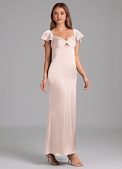 Azazie Demia 신부 들러리 드레스 쉬스 스윗하트 네크라인 스트레치 새틴 발목 길이 드레스 image4