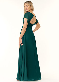 Azazie Rylee Bridesmaid Dresses Peacock A-Line Pleated Chiffon Dress image4