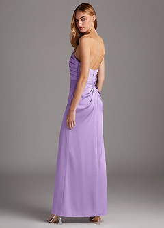 Azazie Lexie Venta Final Vestido de Lila de Satén Elástico de Corte Recto Convertible con Sin tirantes image5
