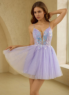Glissea Purper Mini-jurk image7
