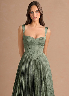 Robe Midi Bleu Sauge Isonelle image7